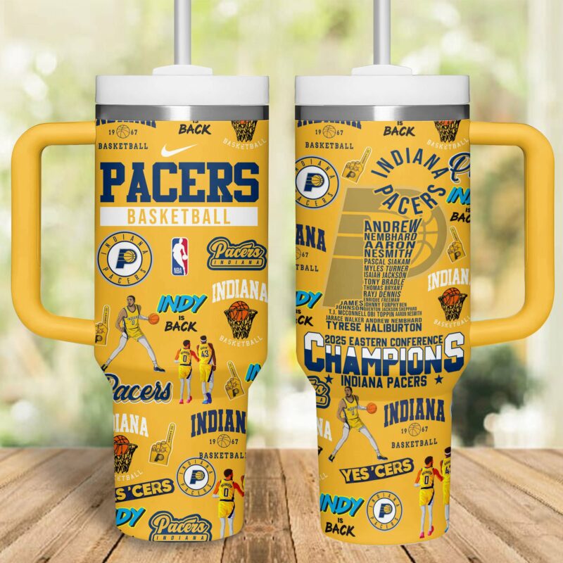 Indiana Pacers NBA Custom Stanley Quencher 40oz Stainless Steel Tumbler With Handle - Threewoofs - Image 5