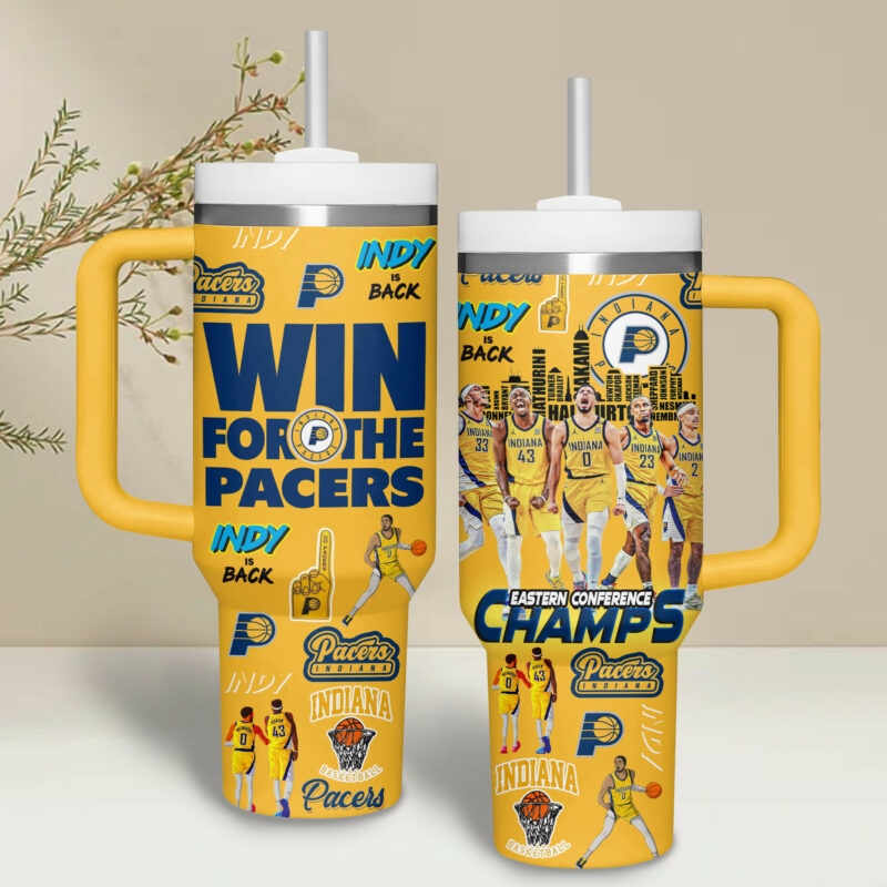 Indiana Pacers NBA Custom Stanley Quencher 40oz Stainless Steel Tumbler With Handle - Threewoofs - Image 3