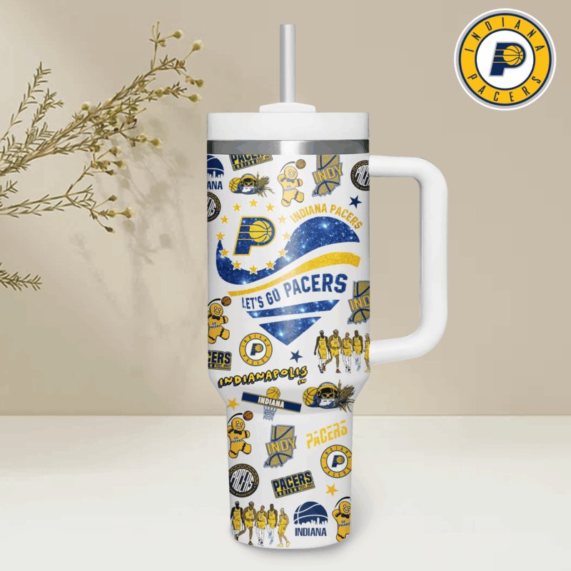 Indiana Pacers NBA Custom Stanley Quencher 40oz Stainless Steel Tumbler With Handle - Threewoofs - Image 3