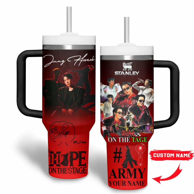 J-Hope BTS Music Custom Stanley Quencher 40oz Stainless Steel Tumbler With Handle - Threewoofs - Image 2