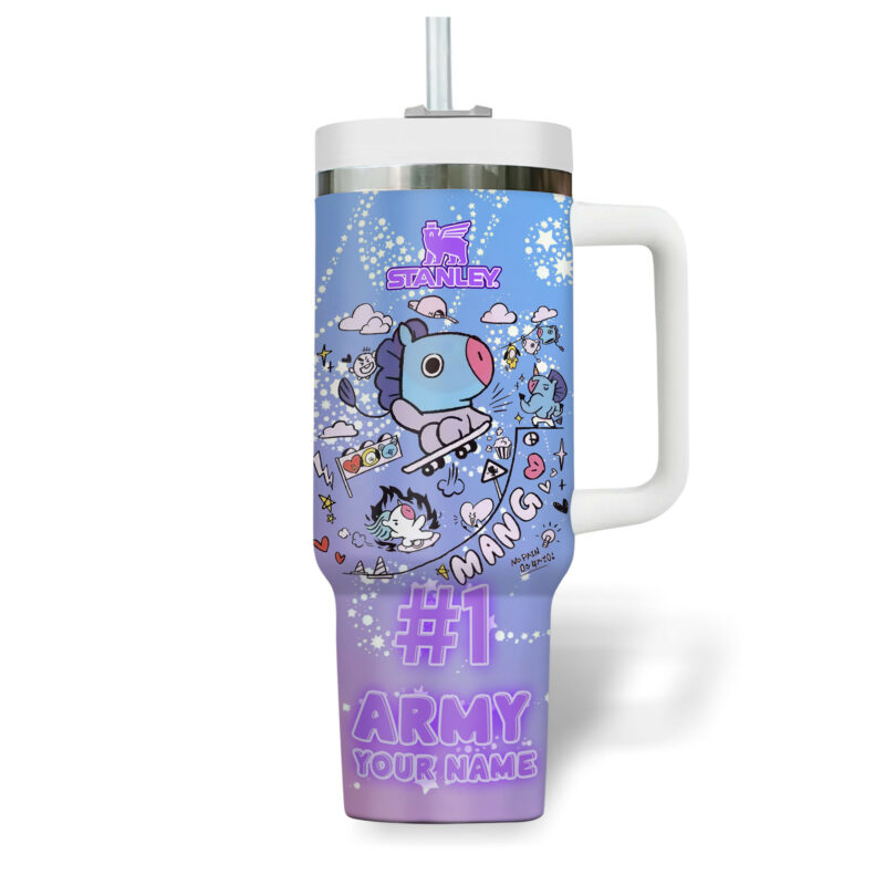 J-Hope BTS Music Custom Stanley Quencher 40oz Stainless Steel Tumbler With Handle - Threewoofs - Image 4