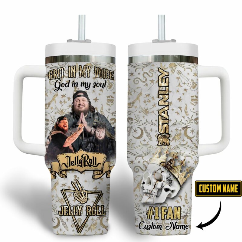 Jelly Roll Music Custom Stanley Quencher 40oz Stainless Steel Tumbler With Handle - Threewoofs - Image 2