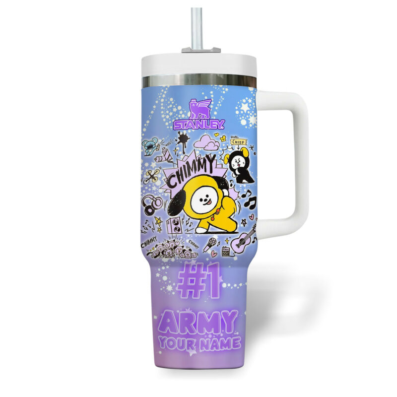 Jimin BTS Music Custom Stanley Quencher 40oz Stainless Steel Tumbler With Handle - Threewoofs - Image 4