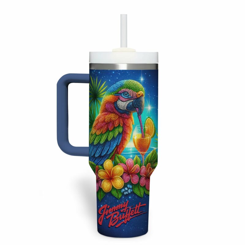Jimmy Buffett Music Custom Stanley Quencher 40oz Stainless Steel Tumbler With Handle - Threewoofs - Image 4
