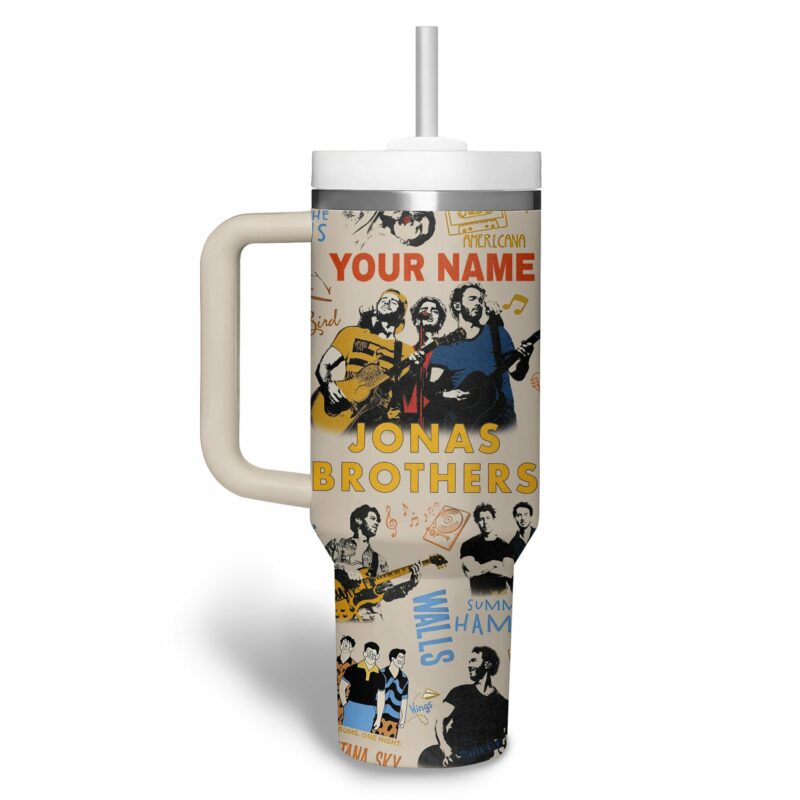 Jonas Brothers Music Custom Stanley Quencher 40oz Stainless Steel Tumbler With Handle - Threewoofs - Image 2