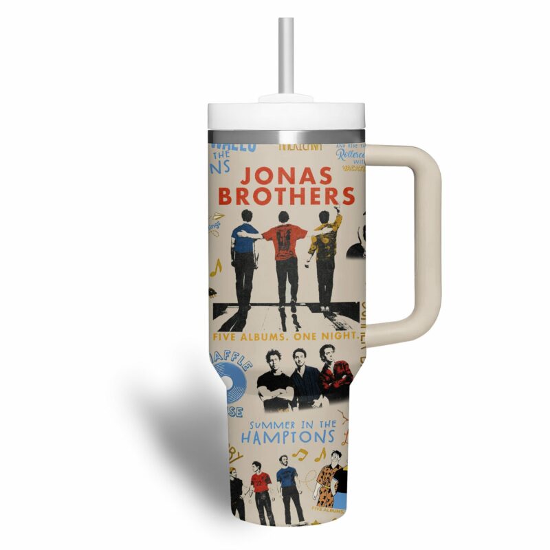 Jonas Brothers Music Custom Stanley Quencher 40oz Stainless Steel Tumbler With Handle - Threewoofs - Image 3