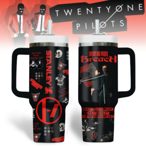 Twenty One Pilots Music Custom Stanley Quencher 40oz Stainless Steel Tumbler With Handle - Threewoofs