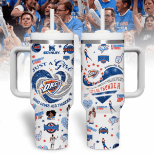 Oklahoma City Thunder NBA Custom Stanley Quencher 40oz Stainless Steel Tumbler With Handle - Threewoofs