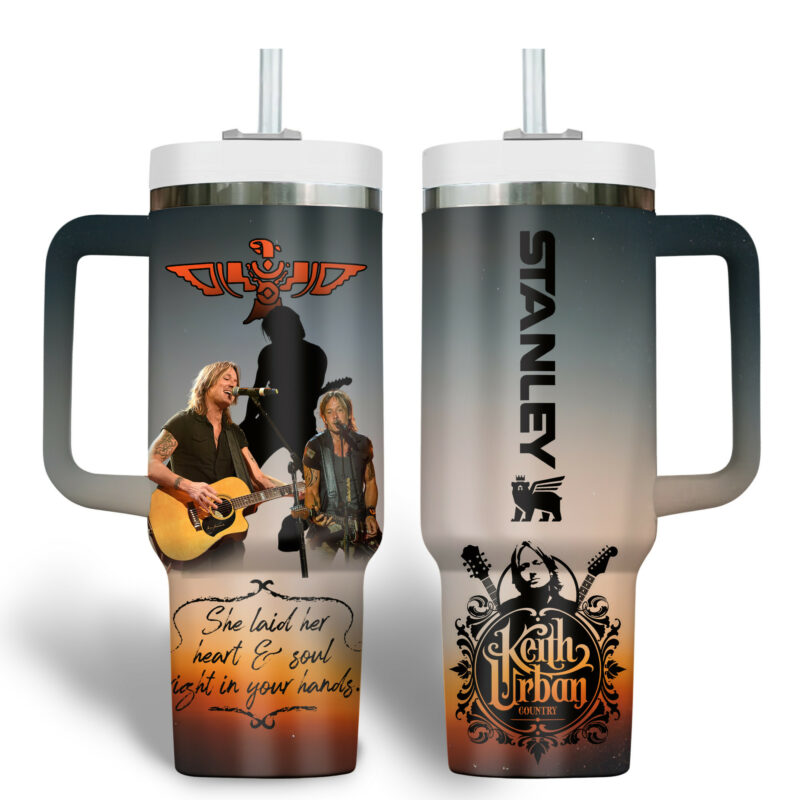 Keith Urban Music Custom Stanley Quencher 40oz Stainless Steel Tumbler With Handle - Threewoofs - Image 2