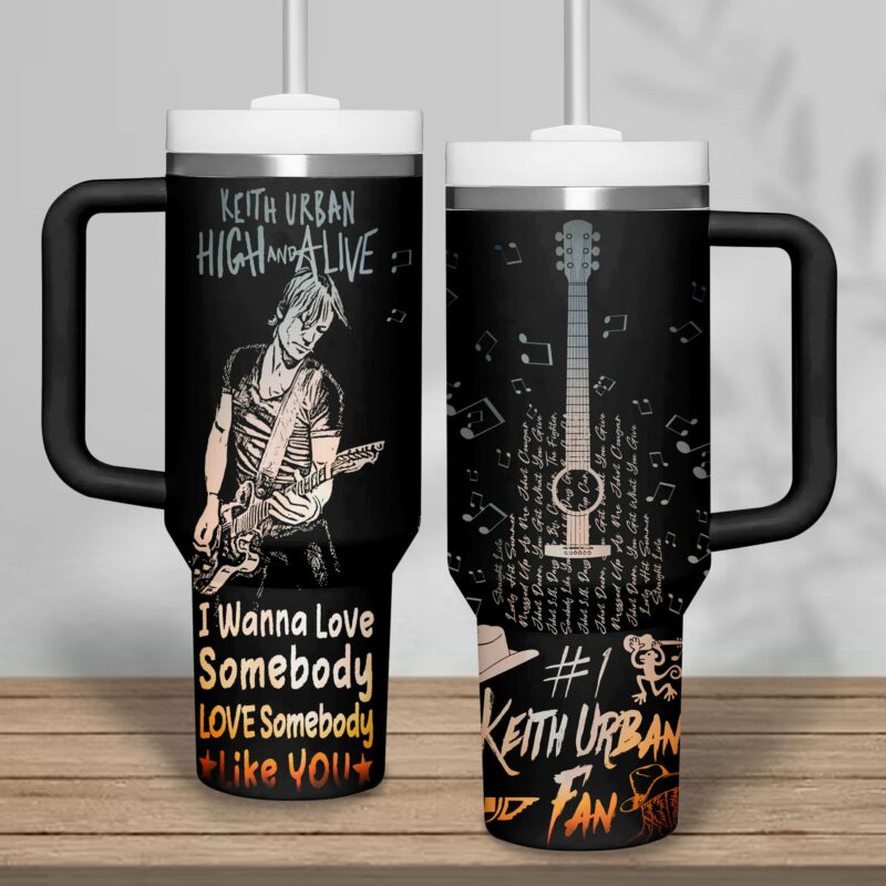Keith Urban Music Custom Stanley Quencher 40oz Stainless Steel Tumbler With Handle - Threewoofs - Image 2