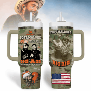 Post Malone Music Custom Stanley Quencher 40oz Stainless Steel Tumbler With Handle - Threewoofs