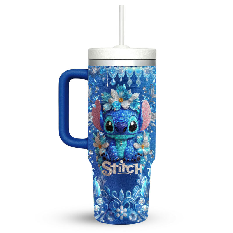 Lilo And Stitch Cartoon Custom Stanley Quencher 40oz Stainless Steel Tumbler With Handle - Threewoofs - Image 4