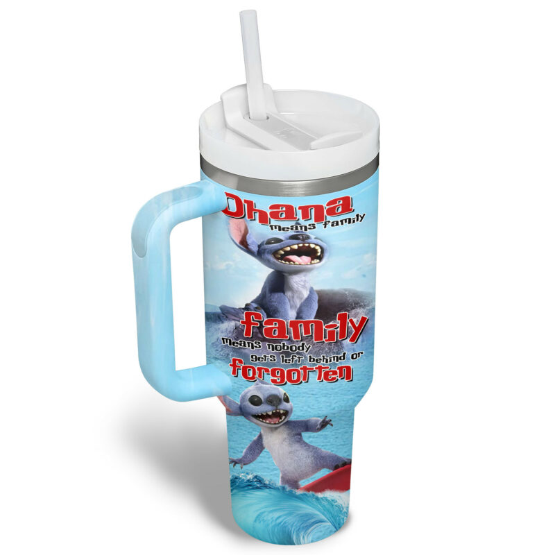 Lilo And Stitch Cartoon Custom Stanley Quencher 40oz Stainless Steel Tumbler With Handle - Threewoofs - Image 3