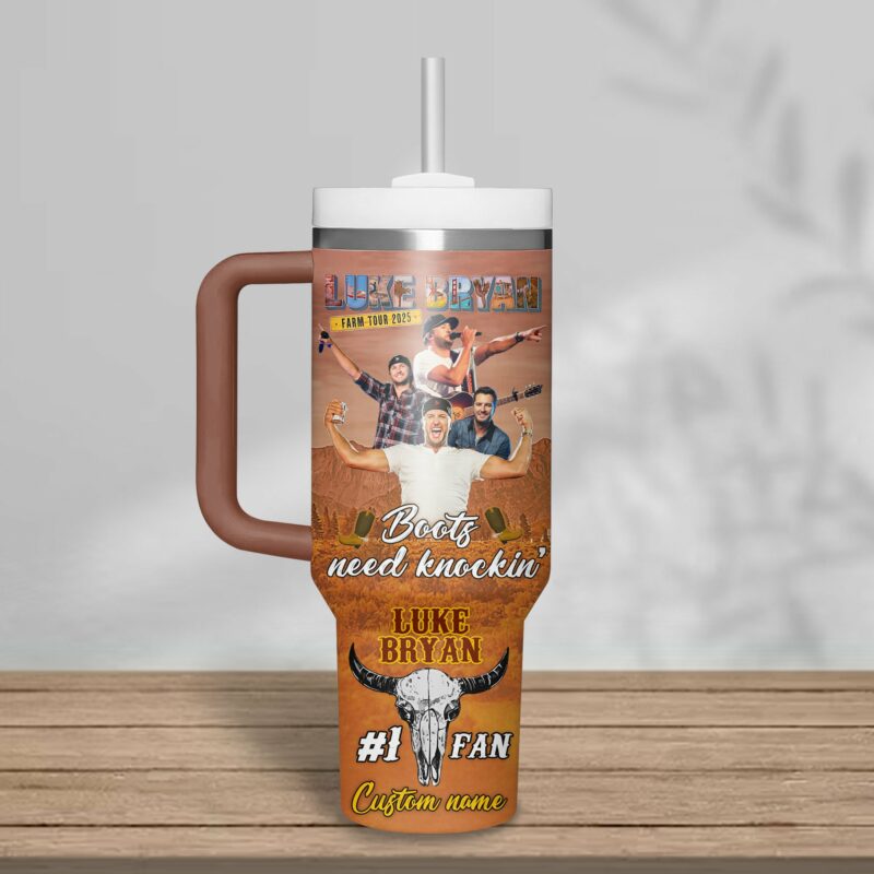 Luke Bryan Music Custom Stanley Quencher 40oz Stainless Steel Tumbler With Handle - Threewoofs - Image 3