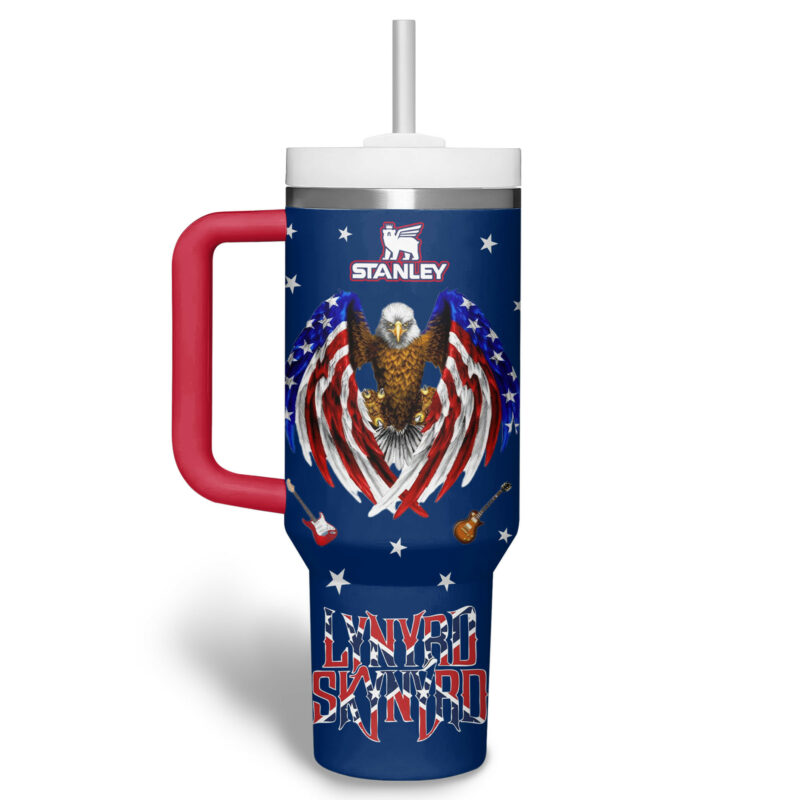 Lynyrd Skynyrd Music Custom Stanley Quencher 40oz Stainless Steel Tumbler With Handle - Threewoofs - Image 3