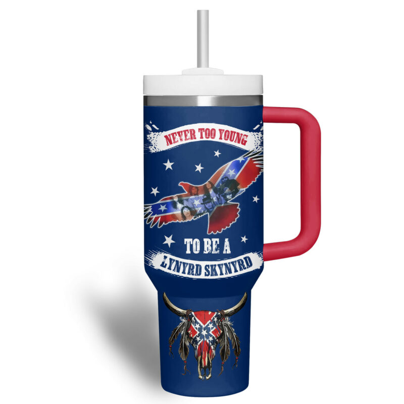 Lynyrd Skynyrd Music Custom Stanley Quencher 40oz Stainless Steel Tumbler With Handle - Threewoofs - Image 4