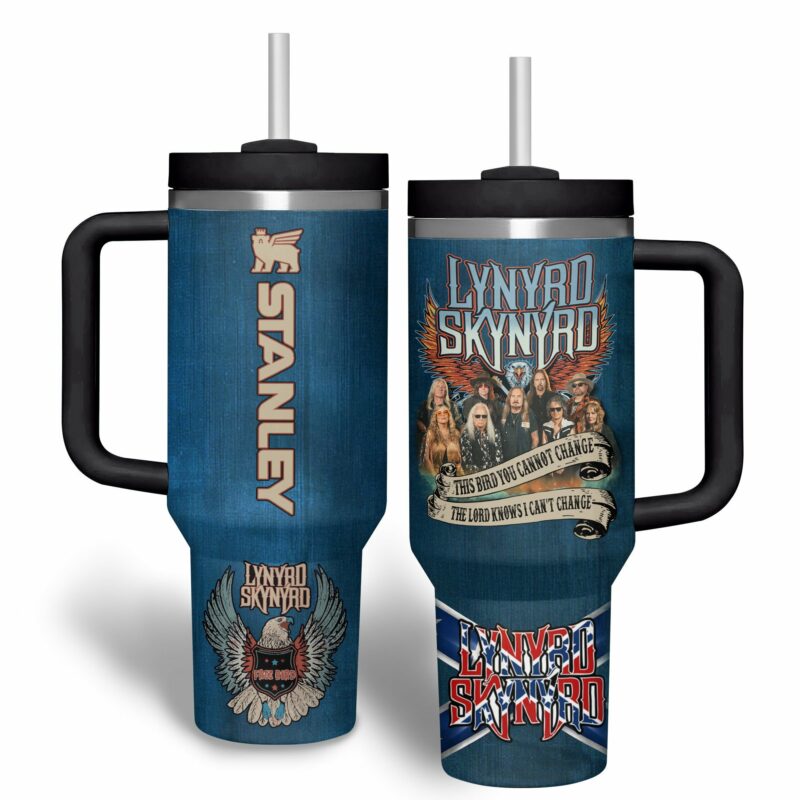 Lynyrd Skynyrd Music Custom Stanley Quencher 40oz Stainless Steel Tumbler With Handle - Threewoofs - Image 2