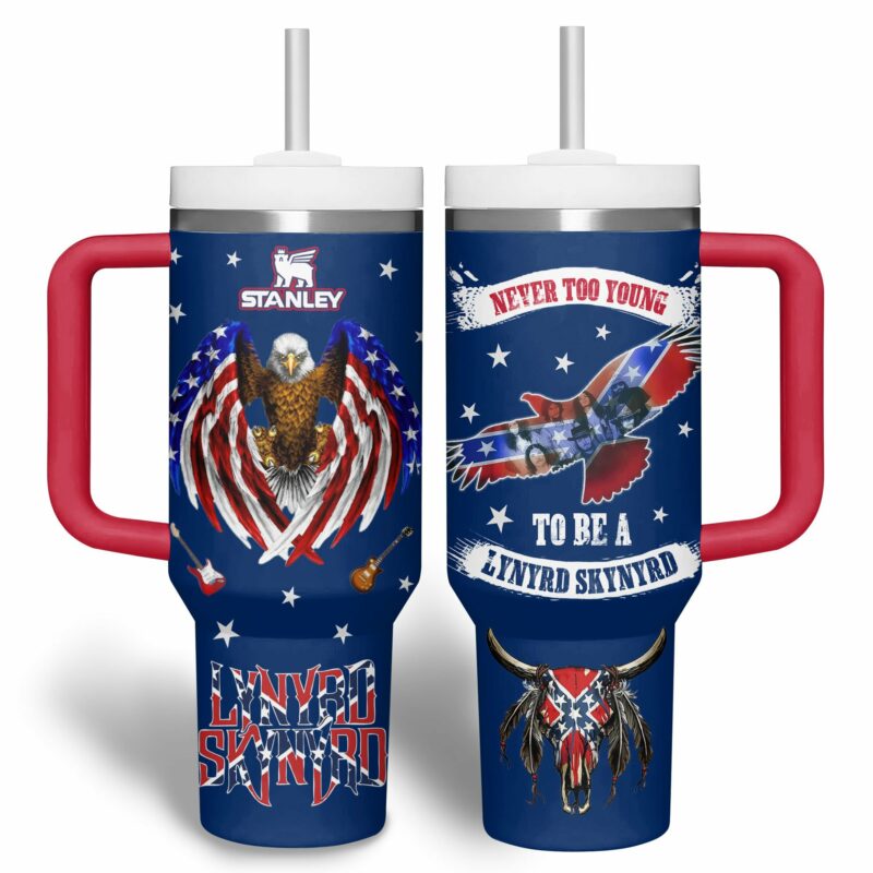 Lynyrd Skynyrd Music Custom Stanley Quencher 40oz Stainless Steel Tumbler With Handle - Threewoofs - Image 2
