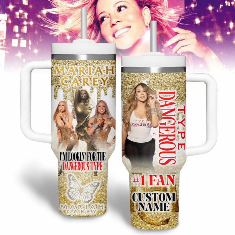 Mariah Carey Music Custom Stanley Quencher 40oz Stainless Steel Tumbler With Handle - Threewoofs