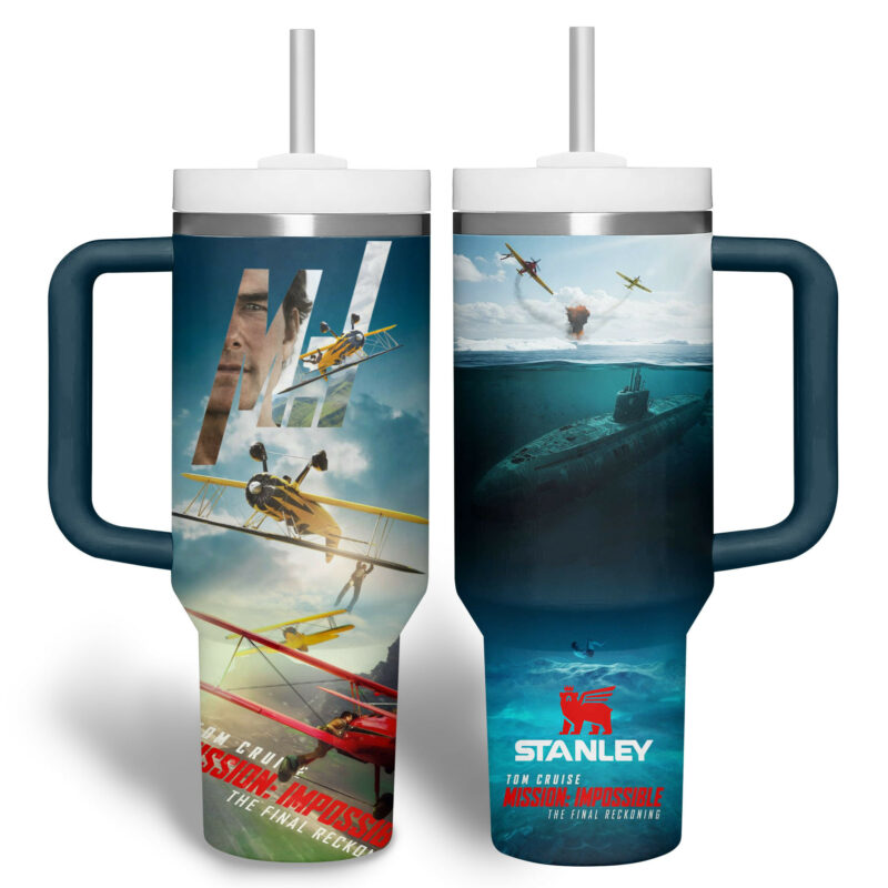 Mission: Impossible ‚Äì The Final Reckoning Movies Custom Stanley Quencher 40oz Stainless Steel Tumbler With Handle - Threewoofs - Image 2