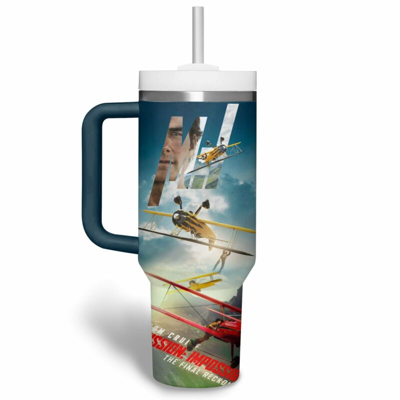 Mission: Impossible ‚Äì The Final Reckoning Movies Custom Stanley Quencher 40oz Stainless Steel Tumbler With Handle - Threewoofs - Image 3