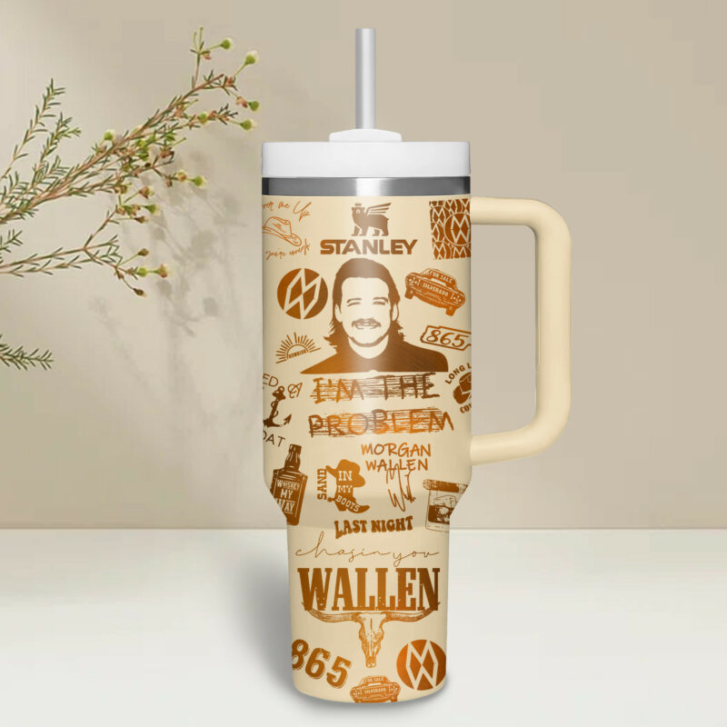 Morgan Wallen Music Custom Stanley Quencher 40oz Stainless Steel Tumbler With Handle - Threewoofs - Image 2