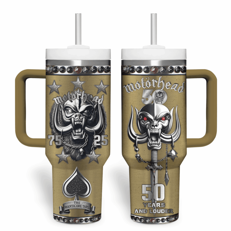 Mot√∂rhead Music Custom Stanley Quencher 40oz Stainless Steel Tumbler With Handle - Threewoofs - Image 2