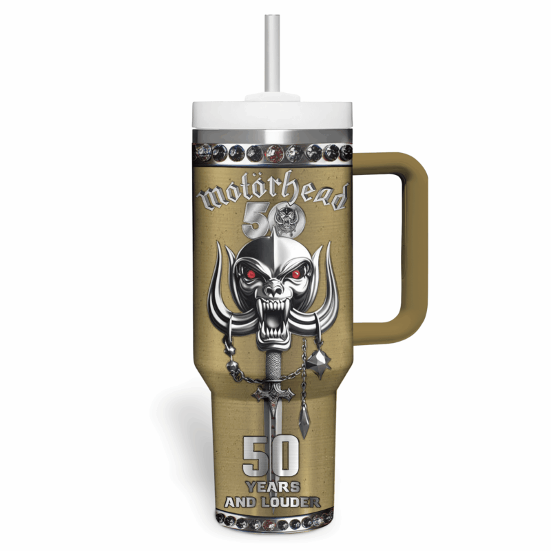 Mot√∂rhead Music Custom Stanley Quencher 40oz Stainless Steel Tumbler With Handle - Threewoofs - Image 3
