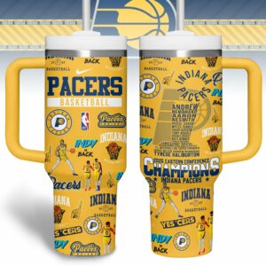Indiana Pacers NBA Custom Stanley Quencher 40oz Stainless Steel Tumbler With Handle - Threewoofs
