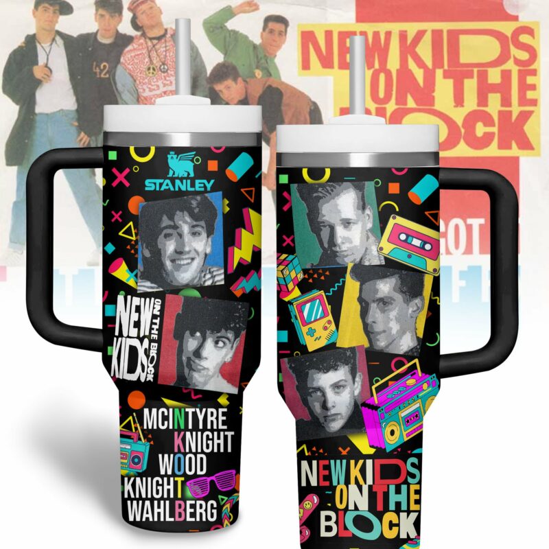 New Kids on the Block Music Custom Stanley Quencher 40oz Stainless Steel Tumbler With Handle - Threewoofs