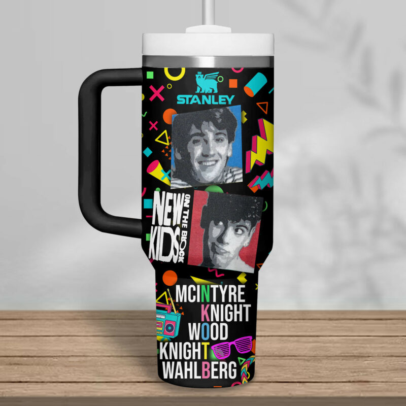 New Kids on the Block Music Custom Stanley Quencher 40oz Stainless Steel Tumbler With Handle - Threewoofs - Image 4