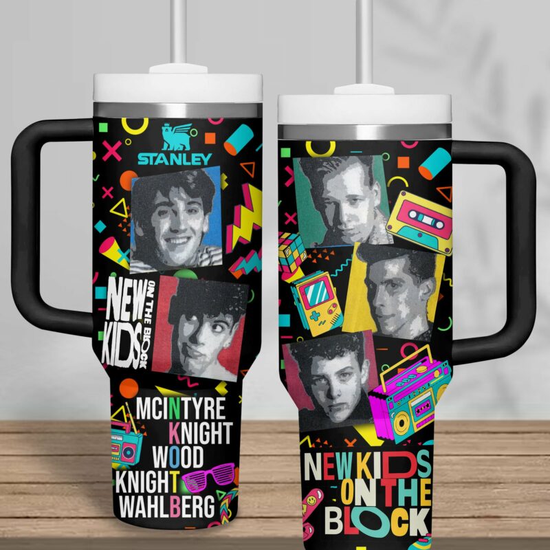 New Kids on the Block Music Custom Stanley Quencher 40oz Stainless Steel Tumbler With Handle - Threewoofs - Image 2