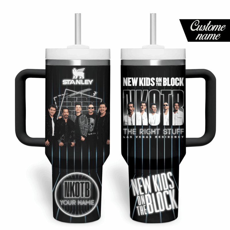 New Kids on the Block Music Custom Stanley Quencher 40oz Stainless Steel Tumbler With Handle - Threewoofs - Image 2