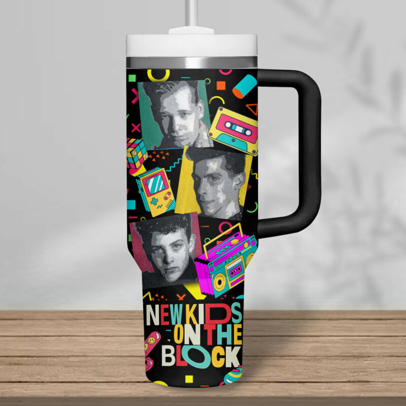 New Kids on the Block Music Custom Stanley Quencher 40oz Stainless Steel Tumbler With Handle - Threewoofs - Image 3