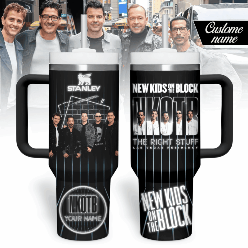 New Kids on the Block Music Custom Stanley Quencher 40oz Stainless Steel Tumbler With Handle - Threewoofs