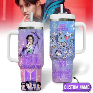 J-Hope BTS Music Custom Stanley Quencher 40oz Stainless Steel Tumbler With Handle - Threewoofs