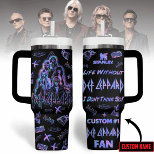 Def Leppard Music Custom Stanley Quencher 40oz Stainless Steel Tumbler With Handle - Threewoofs