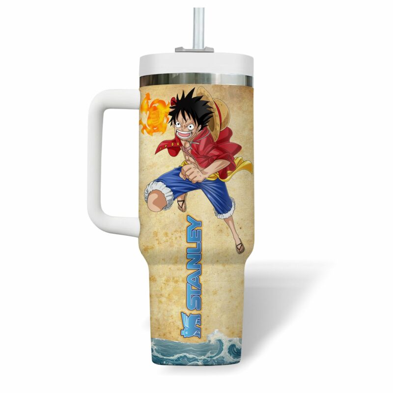 One Piece Anime Custom Stanley Quencher 40oz Stainless Steel Tumbler With Handle - Threewoofs - Image 3