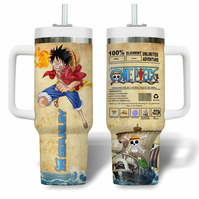 One Piece Anime Custom Stanley Quencher 40oz Stainless Steel Tumbler With Handle - Threewoofs - Image 2
