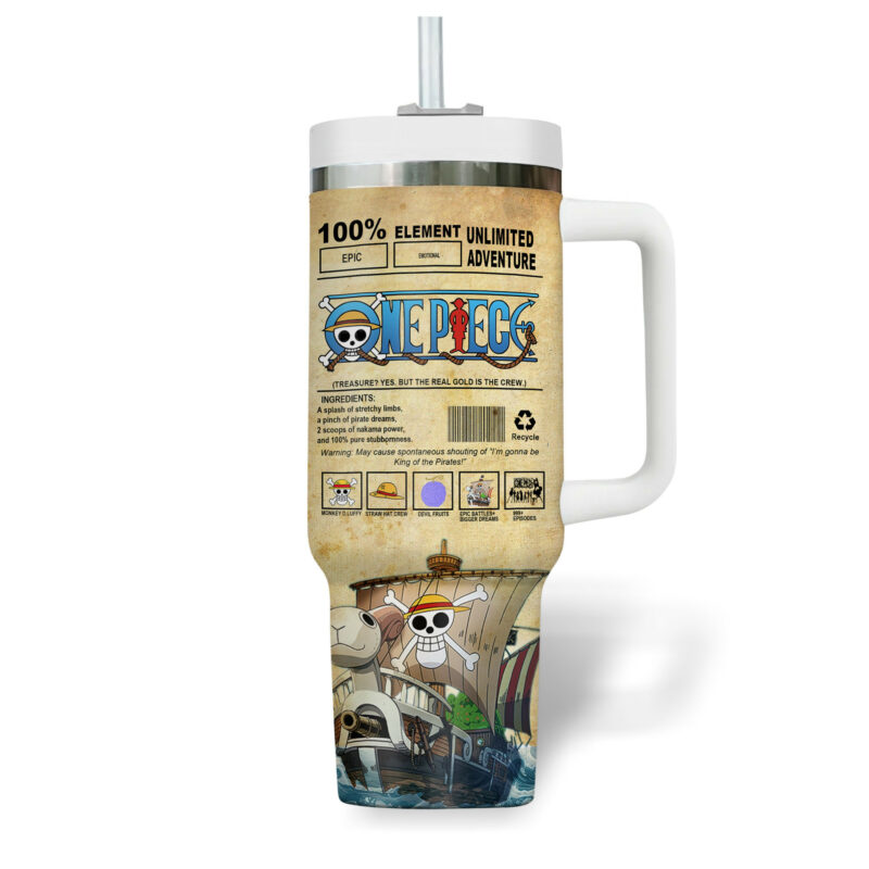 One Piece Anime Custom Stanley Quencher 40oz Stainless Steel Tumbler With Handle - Threewoofs - Image 4