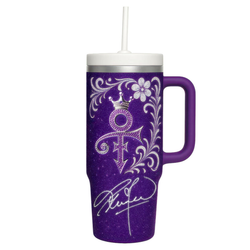 Prince Music Custom Stanley Quencher 40oz Stainless Steel Tumbler With Handle - Threewoofs - Image 4