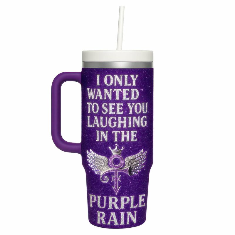 Prince Music Custom Stanley Quencher 40oz Stainless Steel Tumbler With Handle - Threewoofs - Image 3