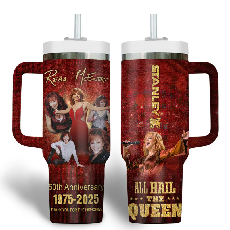 Reba McEntire Music Custom Stanley Quencher 40oz Stainless Steel Tumbler With Handle - Threewoofs - Image 2