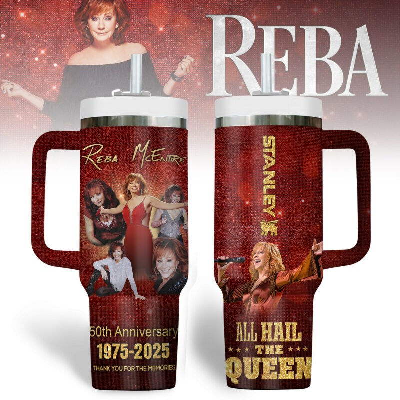 Reba McEntire Music Custom Stanley Quencher 40oz Stainless Steel Tumbler With Handle - Threewoofs
