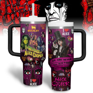Alice Cooper Music Custom Stanley Quencher 40oz Stainless Steel Tumbler With Handle - Threewoofs