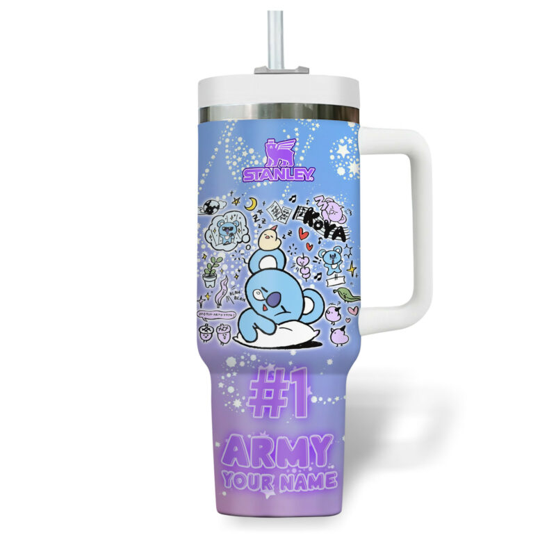 RM BTS Music Custom Stanley Quencher 40oz Stainless Steel Tumbler With Handle - Threewoofs - Image 3