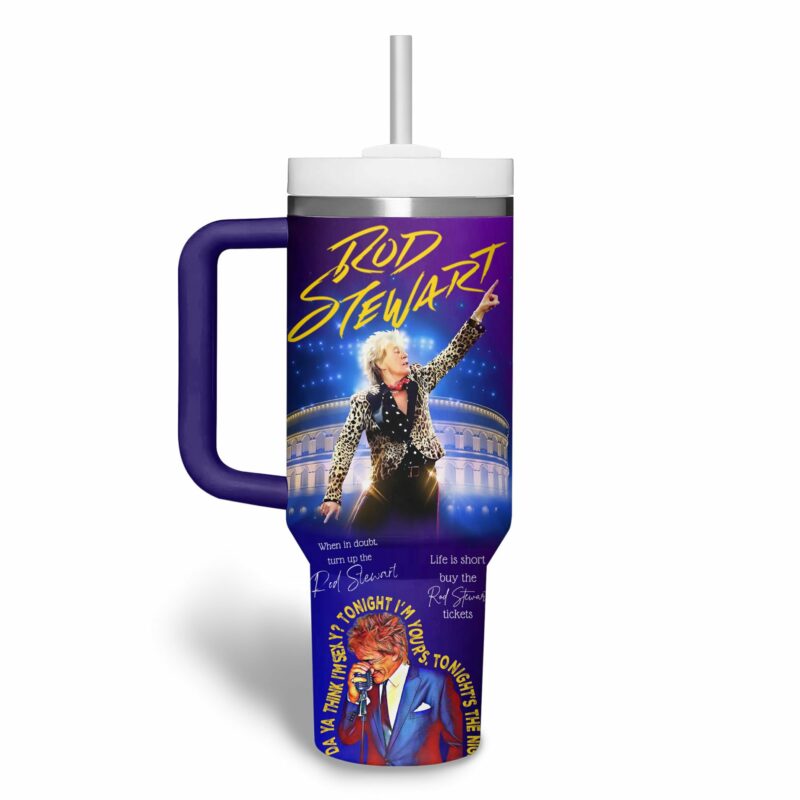 Rod Stewart Music Custom Stanley Quencher 40oz Stainless Steel Tumbler With Handle - Threewoofs - Image 2