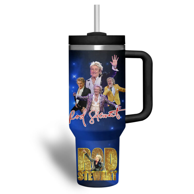 Rod Stewart Music Custom Stanley Quencher 40oz Stainless Steel Tumbler With Handle - Threewoofs - Image 3