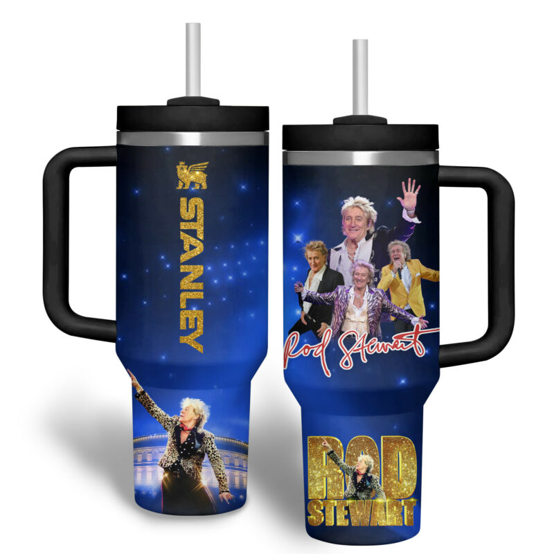 Rod Stewart Music Custom Stanley Quencher 40oz Stainless Steel Tumbler With Handle - Threewoofs - Image 2