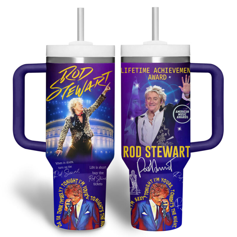 Rod Stewart Music Custom Stanley Quencher 40oz Stainless Steel Tumbler With Handle - Threewoofs - Image 4